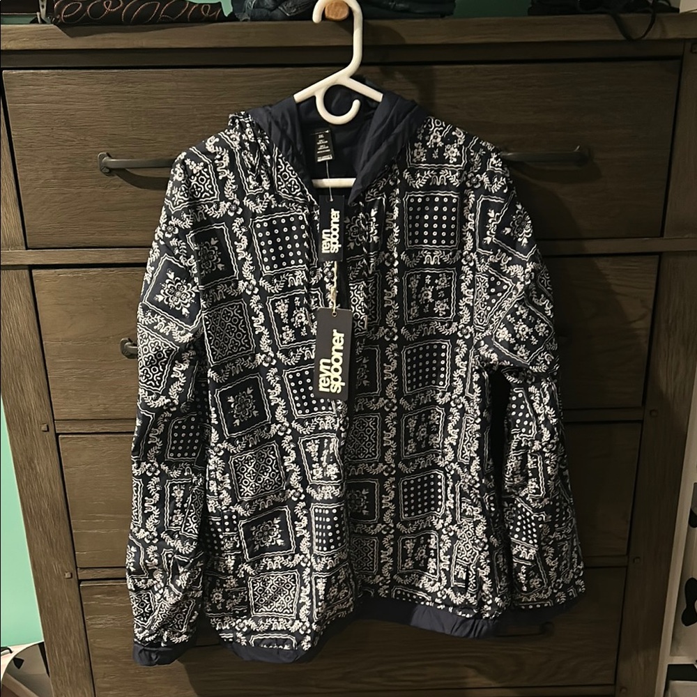 Reyn Spooner White and Blue Windbreaker